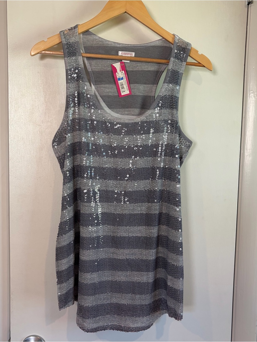 Target Y2K Striped Sequin Tank Top. Size: Large. 2010 Collection.